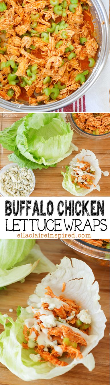 These are perfect for game day! Buffalo Chicken Lettuce Wraps