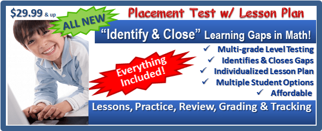 Adaptive Math Placement Test w/ Lesson Plan