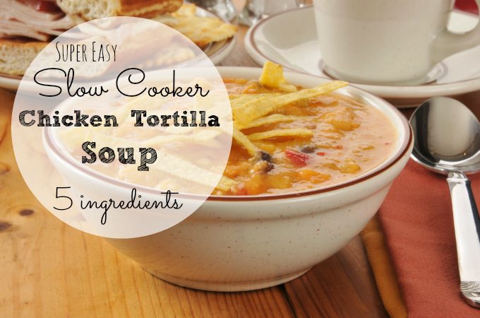 5 Ingredient Slow Cooker Chicken Tortilla Soup